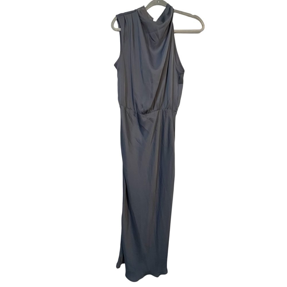 NWT Elegant Sleeveless Bridesmaid Prom Gown Slate Blue Size Medium Formal Dress